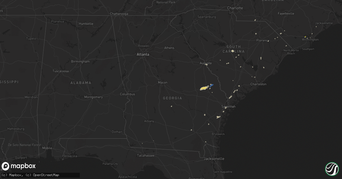 Hail map in Georgia on July 18, 2021