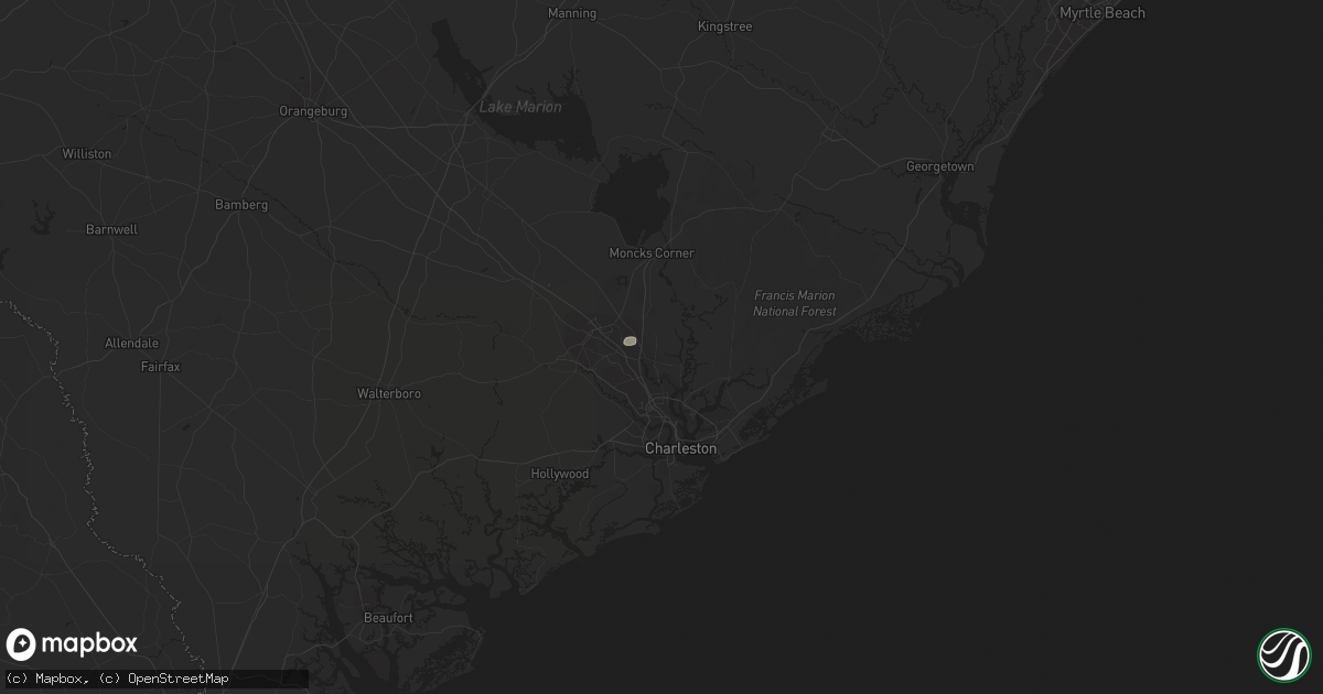 Hail map in Goose Creek, SC on July 18, 2021