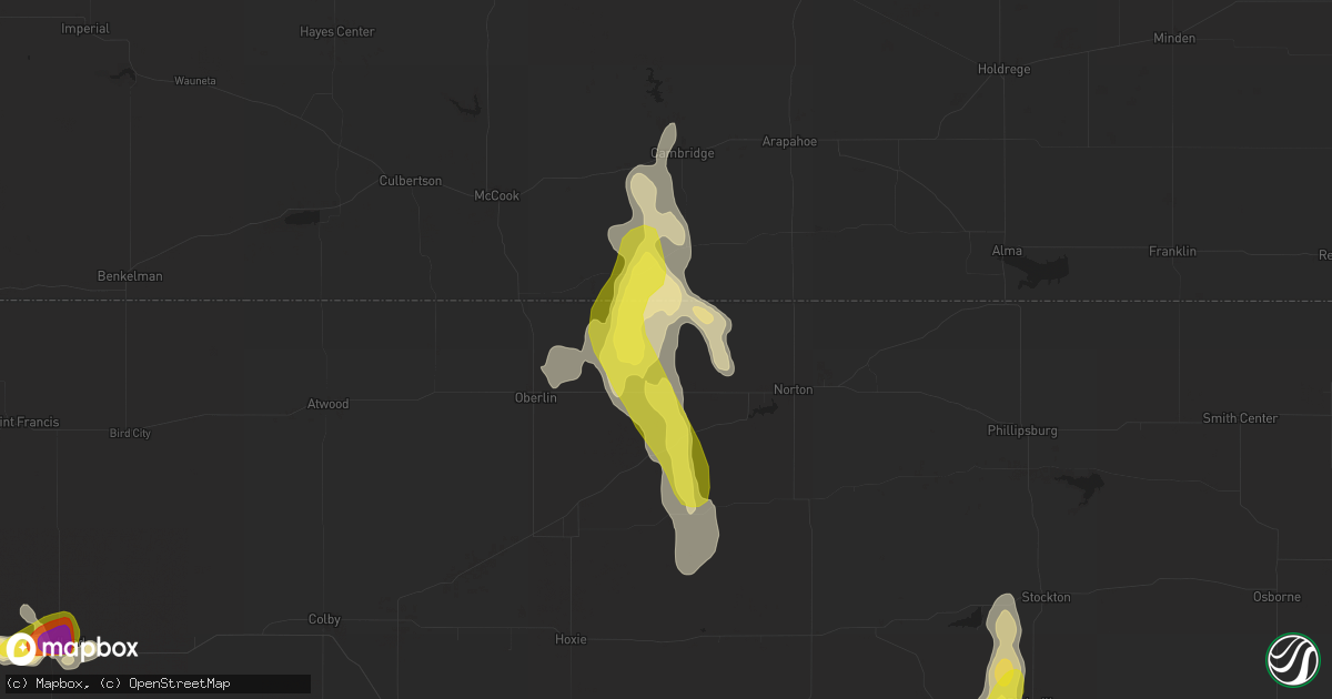 Hail map in Norcatur, KS on July 18, 2021