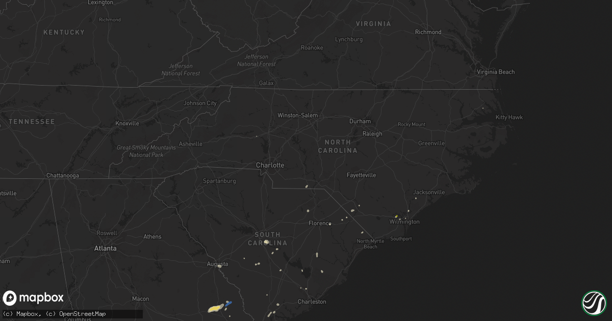Hail map in North Carolina on July 18, 2021
