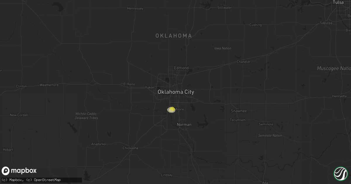 Hail map in Oklahoma City, OK on July 18, 2021