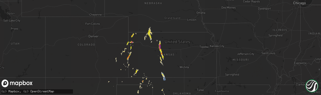 Hail map on July 18, 2021