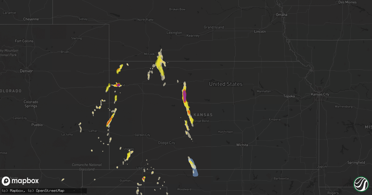 Hail map on July 18, 2021