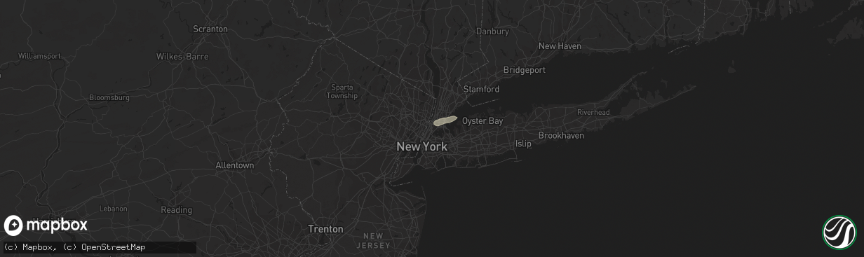 Hail map in Bronx, NY on July 18, 2022