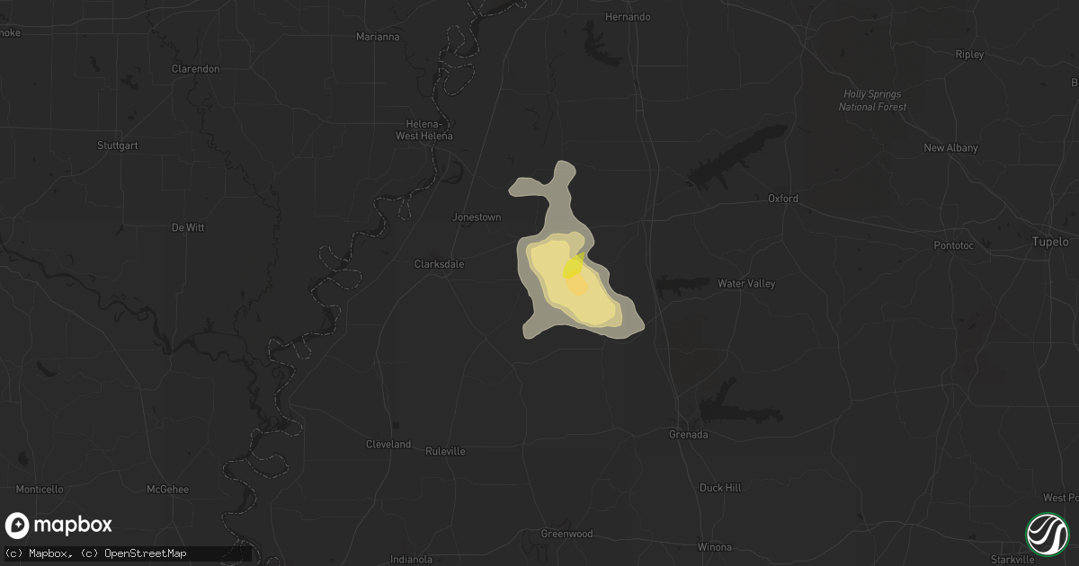 Hail map in Lambert, MS on July 18, 2022