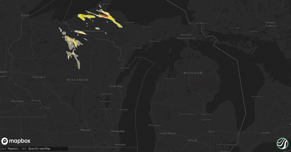 Hail map in Michigan on July 18, 2022