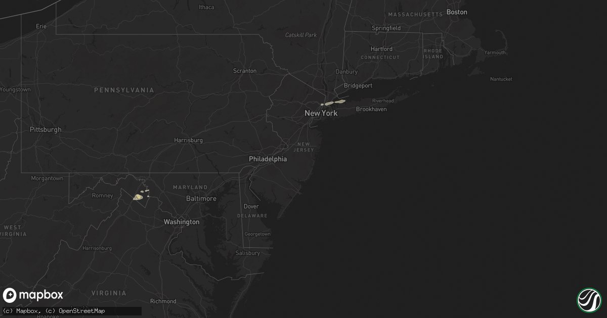Hail map in New Jersey on July 18, 2022