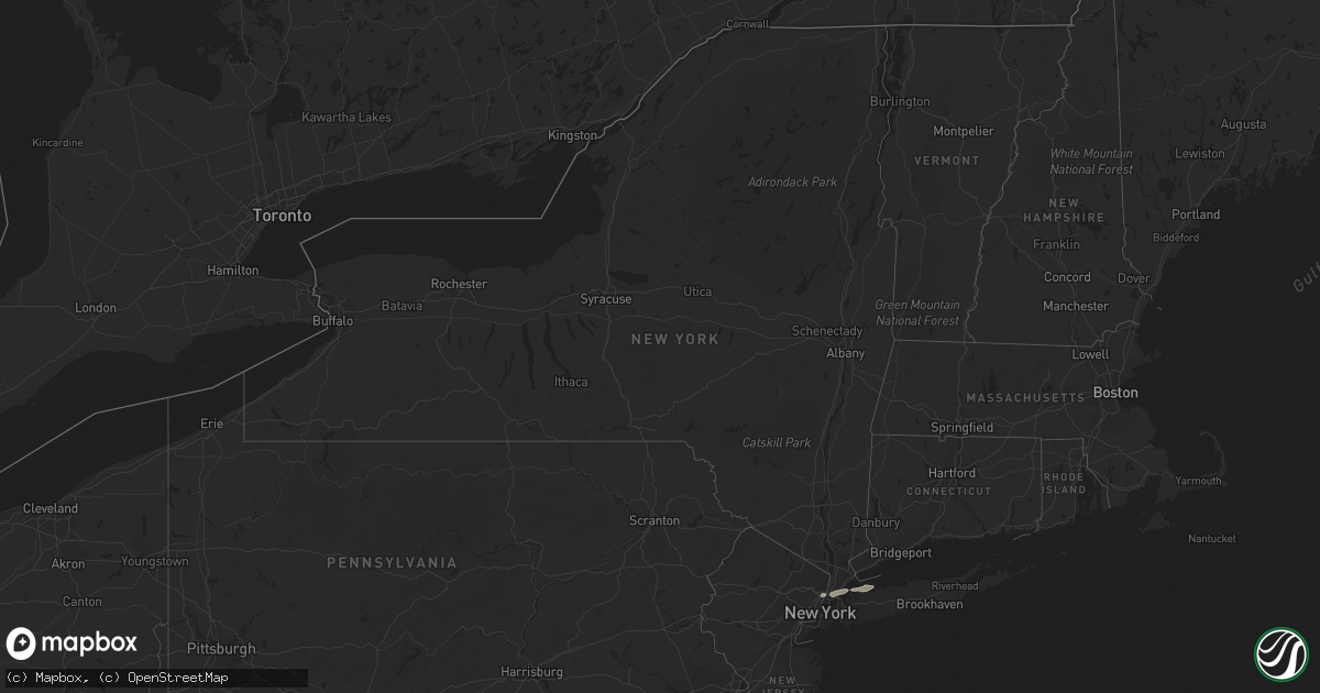 Hail map in New York on July 18, 2022
