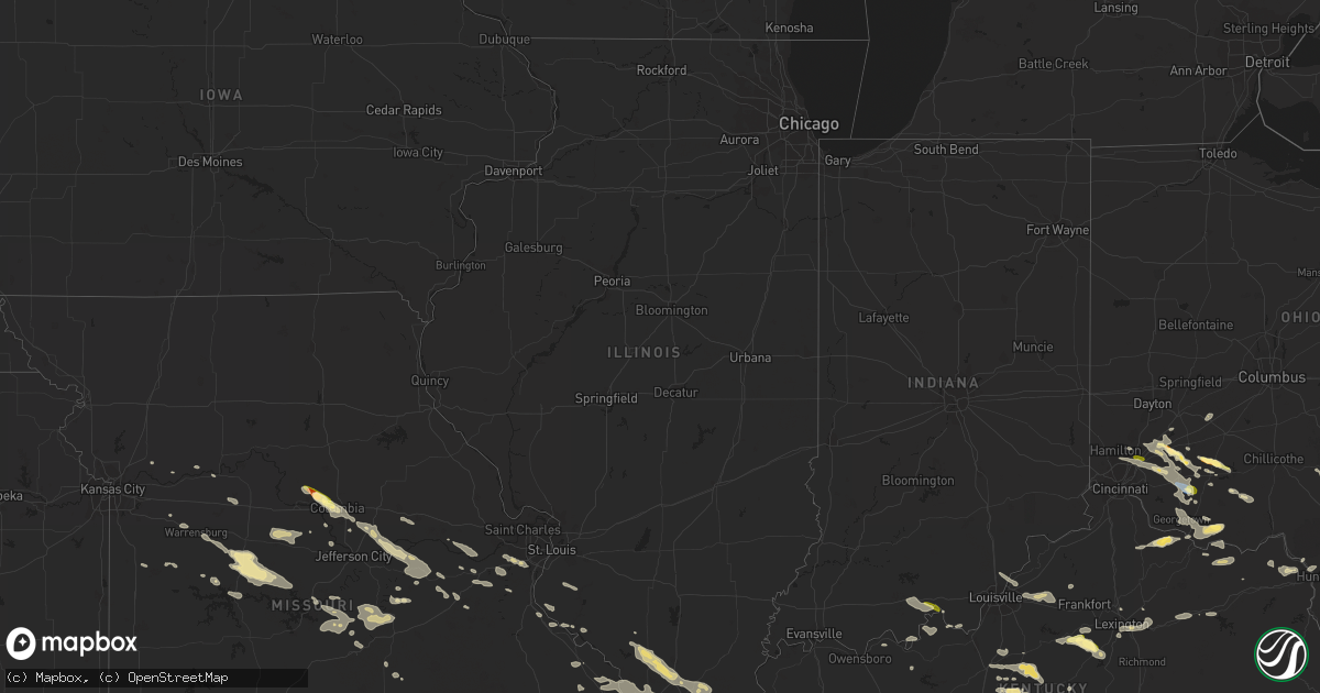 Hail map in Illinois on July 18, 2023