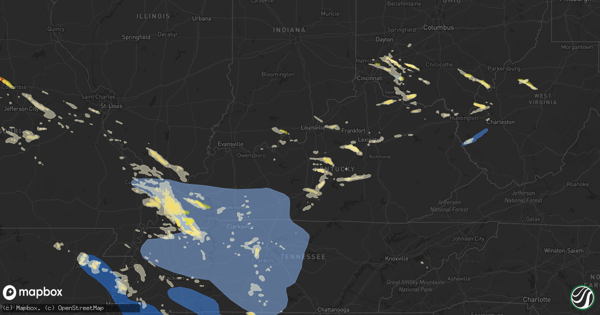 Hail map in Kentucky on July 18, 2023