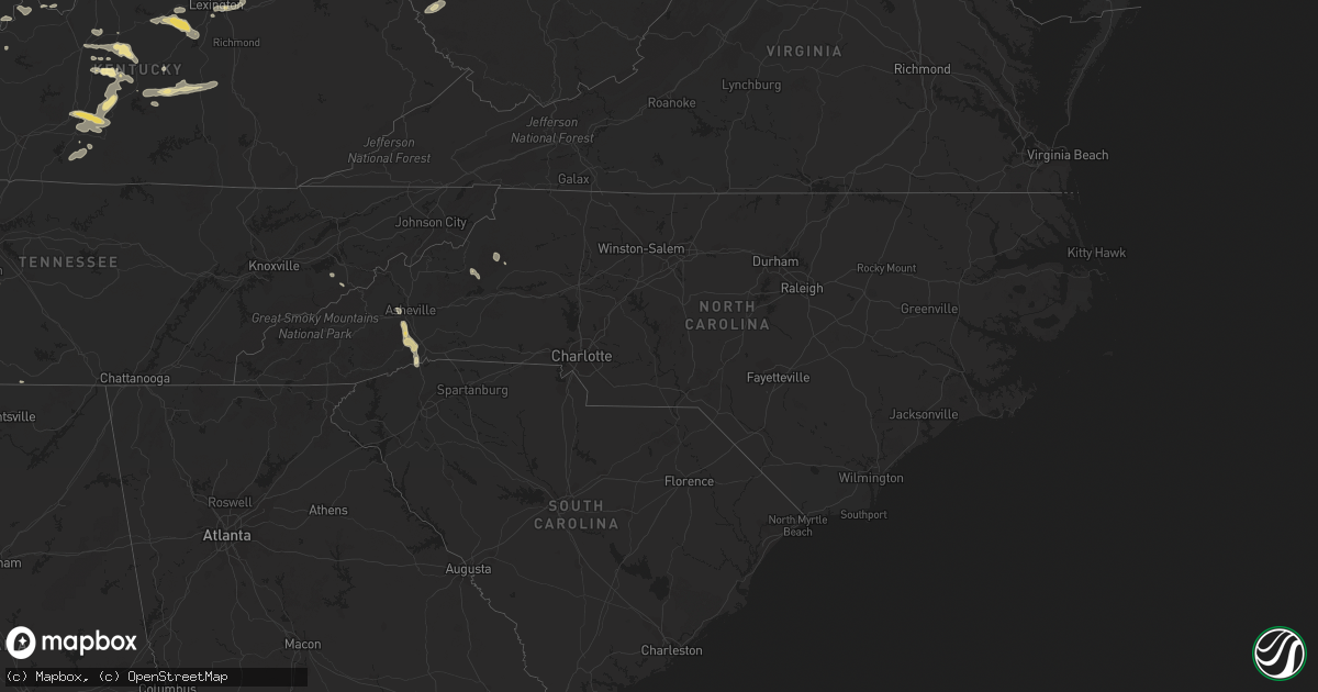 Hail map in North Carolina on July 18, 2023