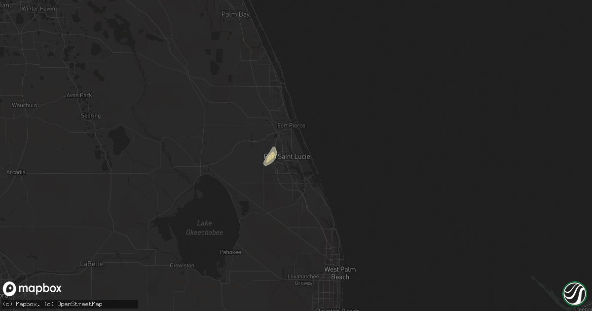 Hail map in Port Saint Lucie, FL on July 18, 2023