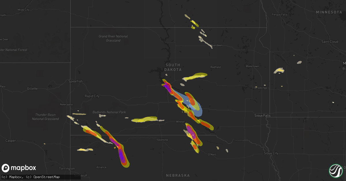 Hail map on July 18, 2023