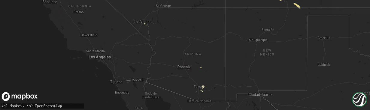 Hail map in Arizona on July 18, 2024