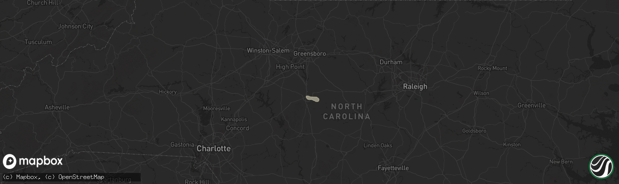 Hail map in Asheboro, NC on July 18, 2024