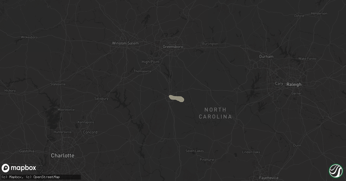 Hail map in Asheboro, NC on July 18, 2024