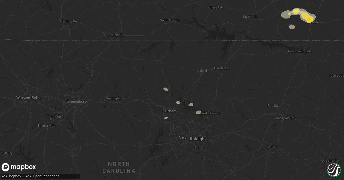 Hail map in Bahama, NC on July 18, 2024