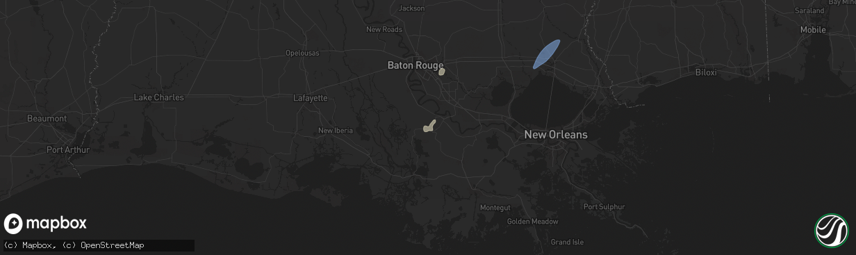 Hail map in Belle Rose, LA on July 18, 2024