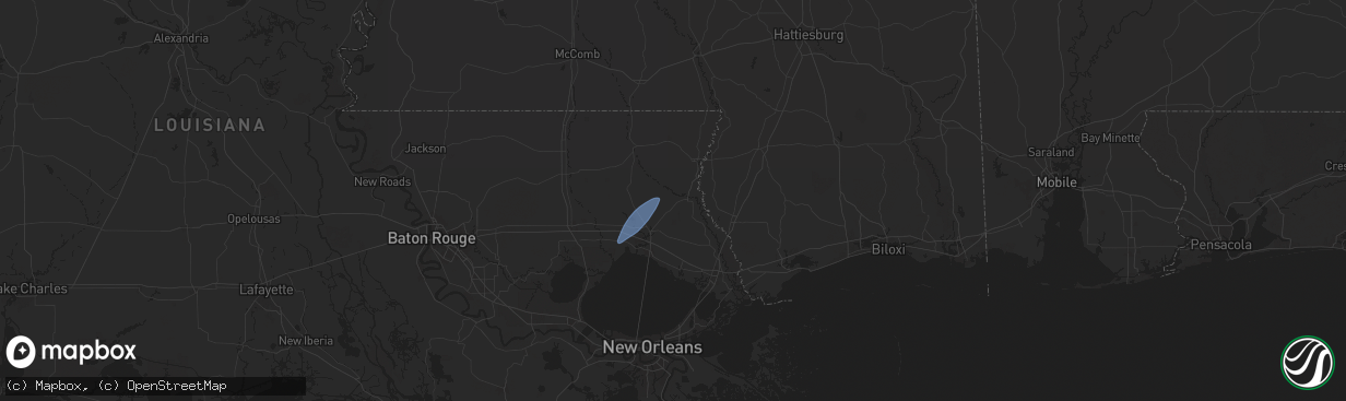 Hail map in Bush, LA on July 18, 2024