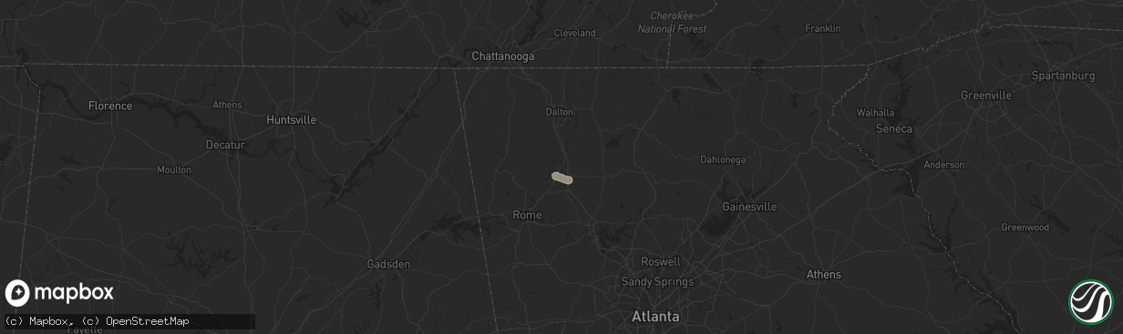 Hail map in Calhoun, GA on July 18, 2024