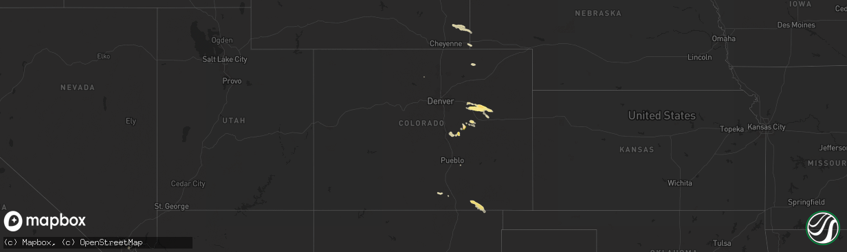 Hail map in Colorado on July 18, 2024