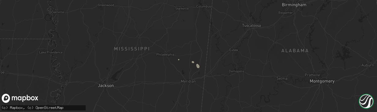 Hail map in De Kalb, MS on July 18, 2024