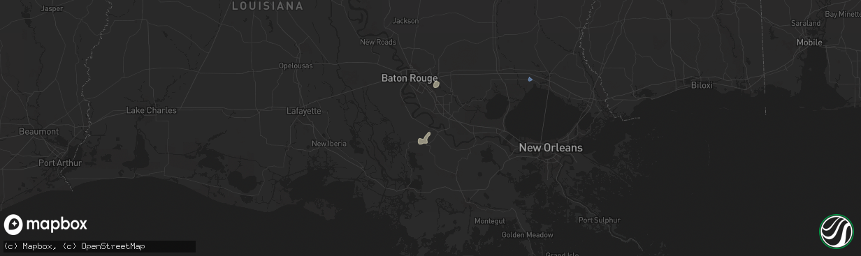 Hail map in Donaldsonville, LA on July 18, 2024