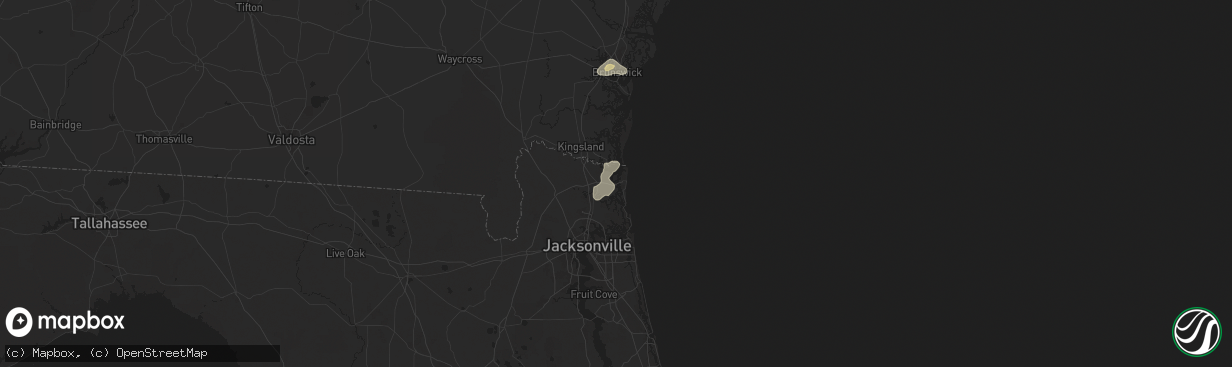 Hail map in Fernandina Beach, FL on July 18, 2024