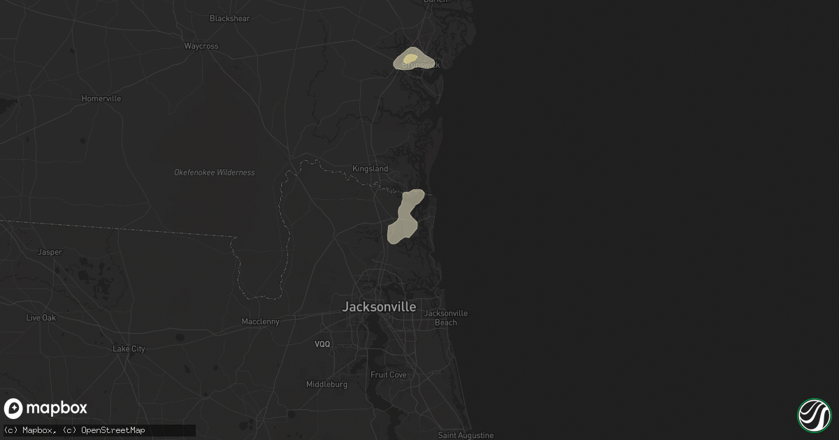 Hail map in Fernandina Beach, FL on July 18, 2024