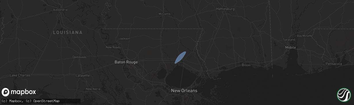 Hail map in Folsom, LA on July 18, 2024