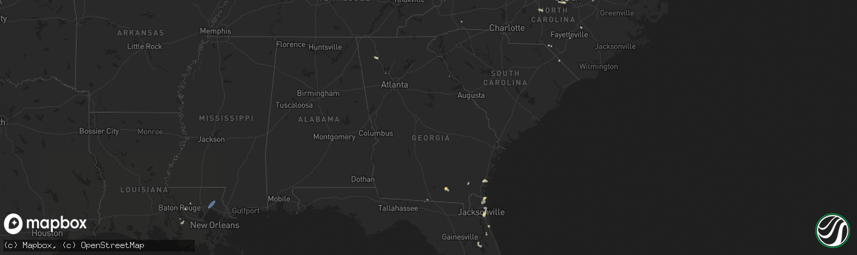 Hail map in Georgia on July 18, 2024