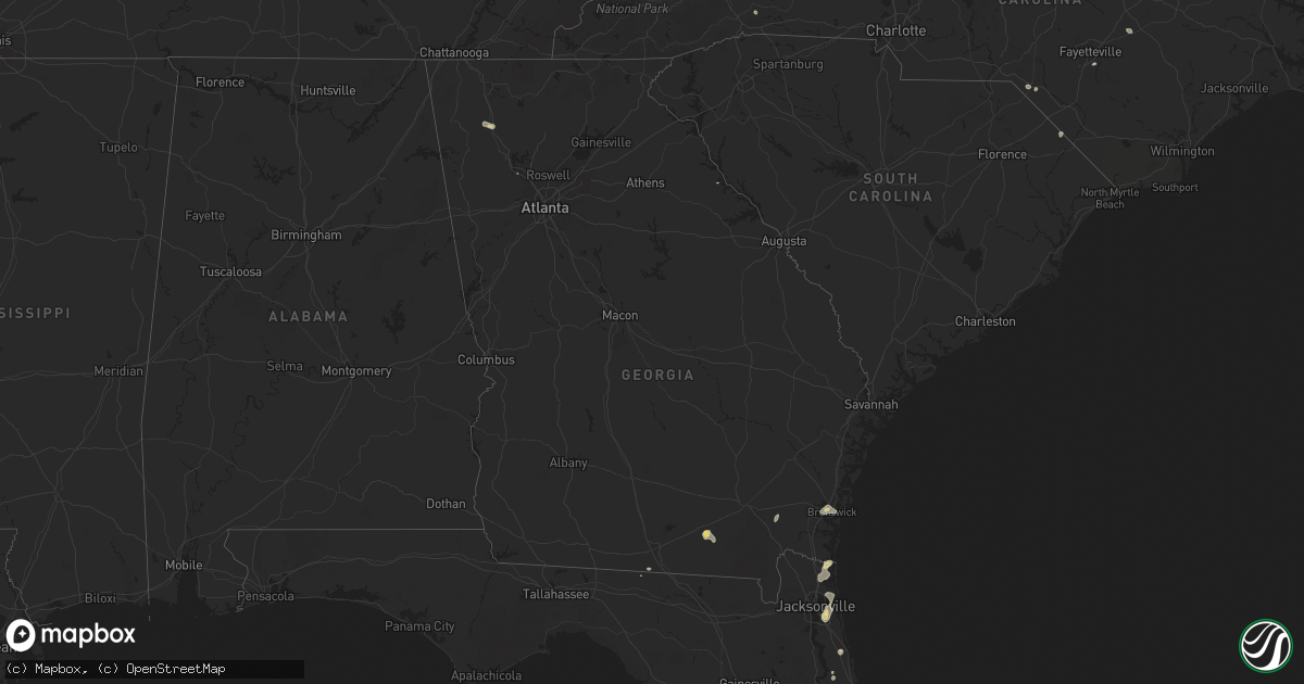 Hail map in Georgia on July 18, 2024