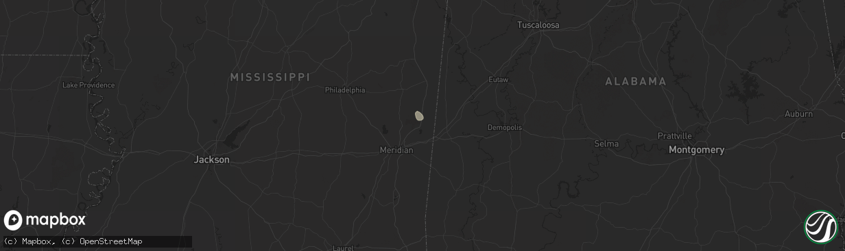 Hail map in Lauderdale, MS on July 18, 2024