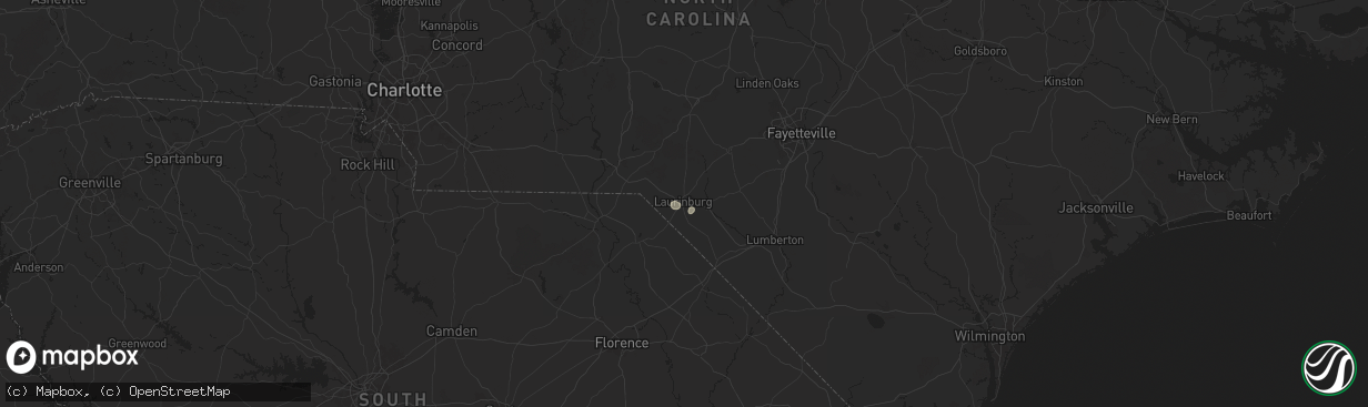 Hail map in Laurinburg, NC on July 18, 2024