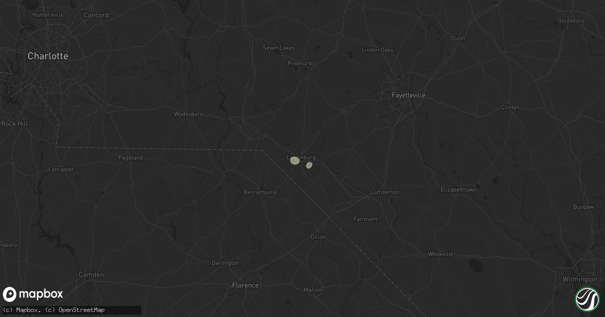 Hail map in Laurinburg, NC on July 18, 2024