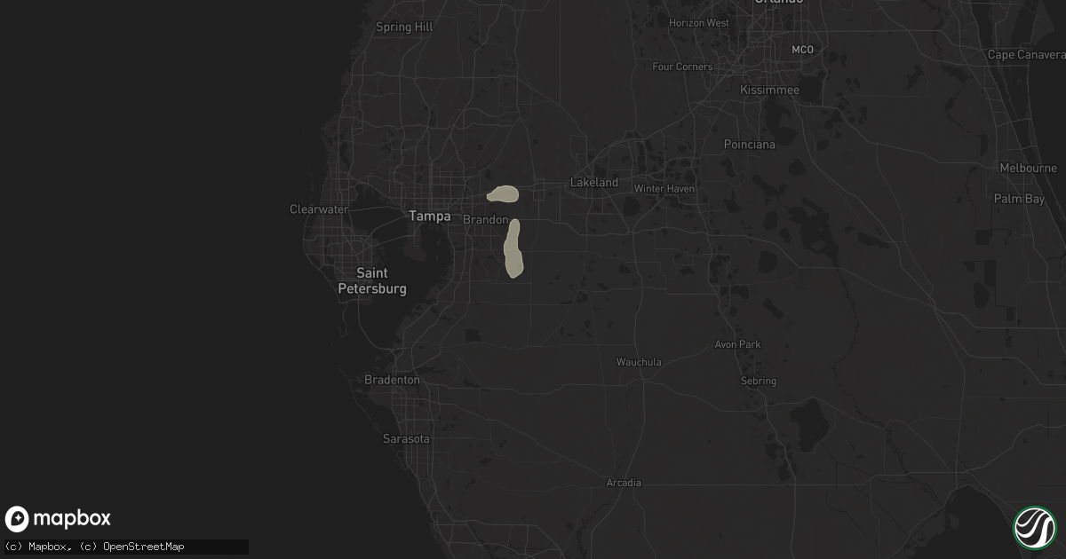 Hail map in Lithia, FL on July 18, 2024