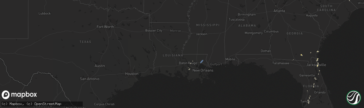 Hail map in Louisiana on July 18, 2024