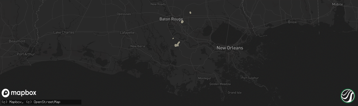 Hail map in Napoleonville, LA on July 18, 2024