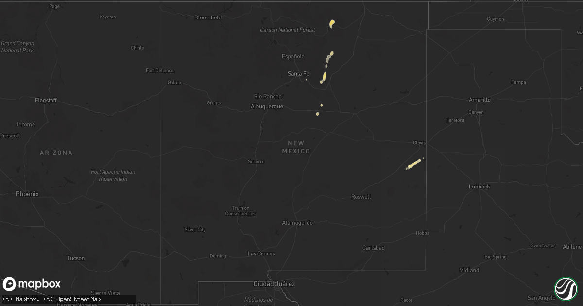 Hail map in New Mexico on July 18, 2024
