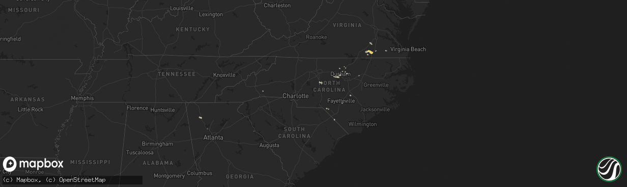 Hail map in North Carolina on July 18, 2024