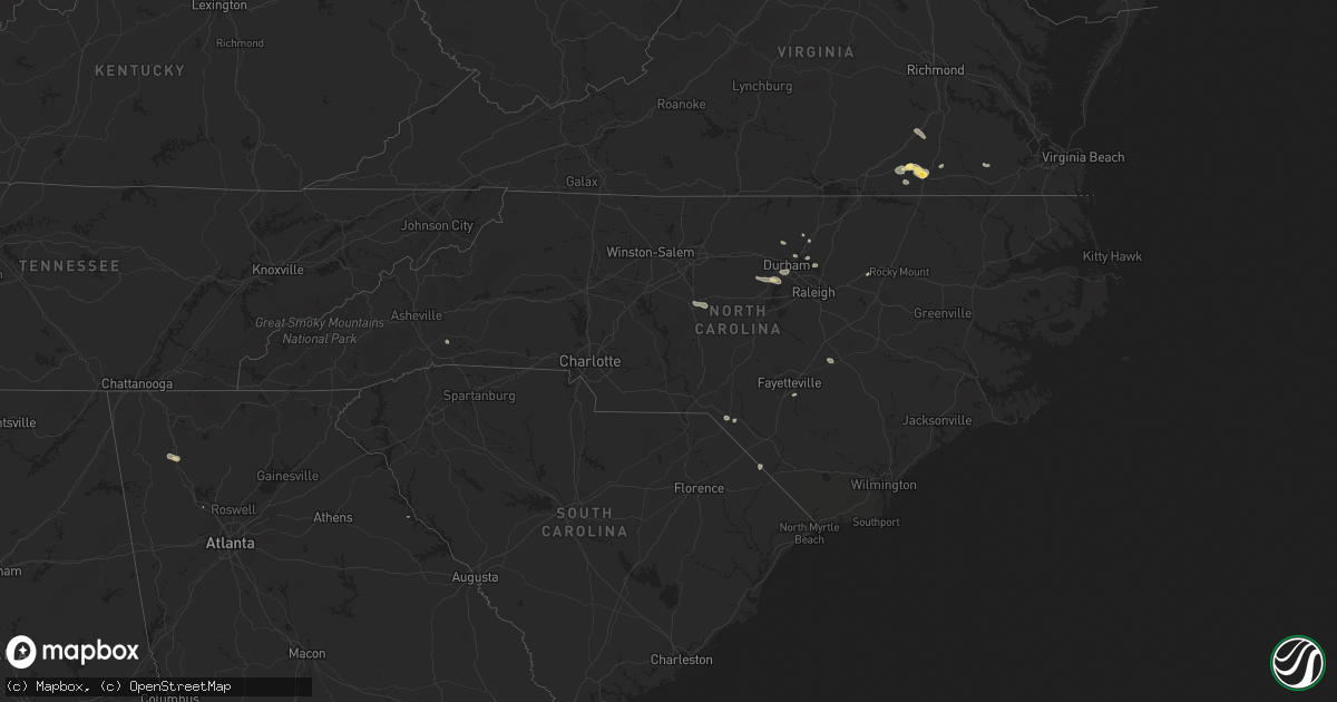 Hail map in North Carolina on July 18, 2024