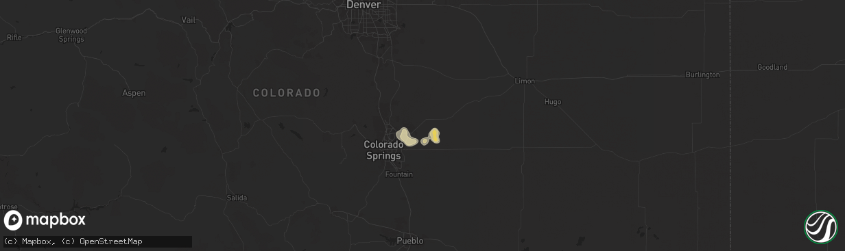 Hail map in Peyton, CO on July 18, 2024