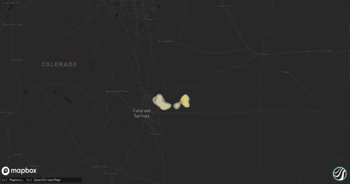 Hail map in Peyton, CO on July 18, 2024