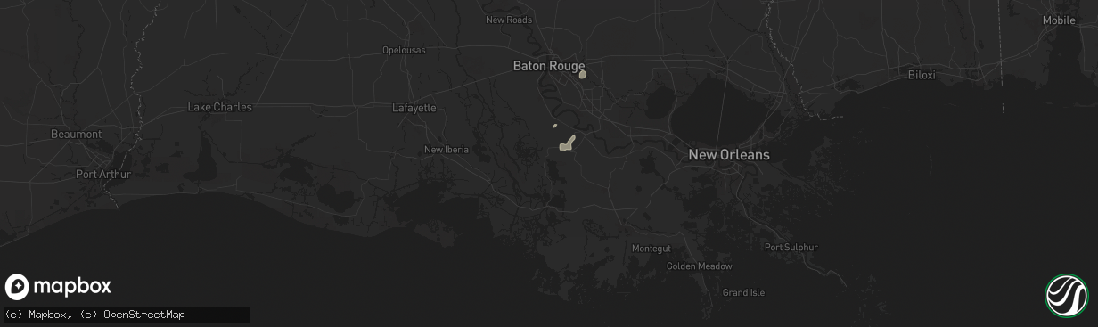 Hail map in Pierre Part, LA on July 18, 2024