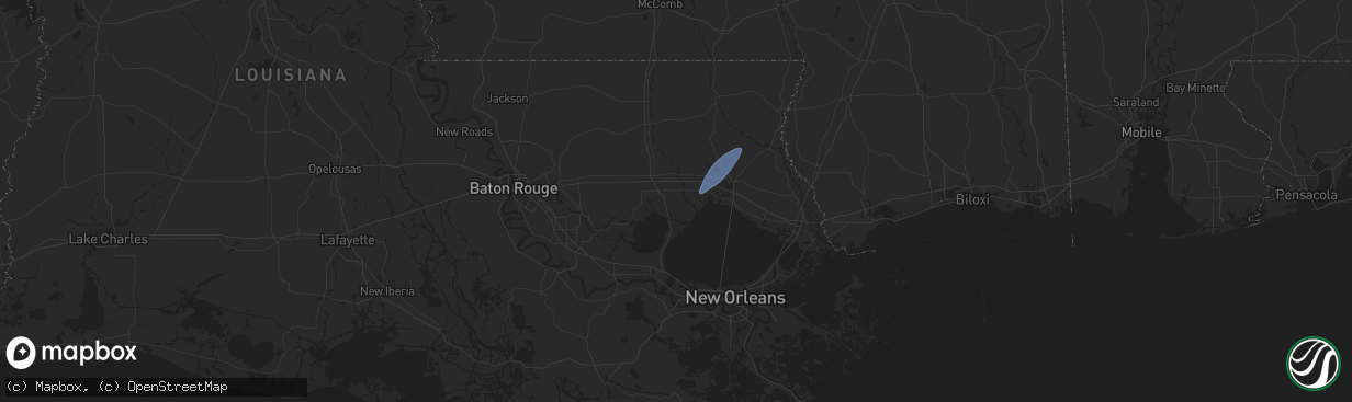 Hail map in Ponchatoula, LA on July 18, 2024