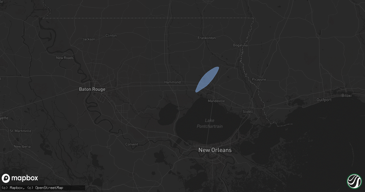 Hail map in Ponchatoula, LA on July 18, 2024