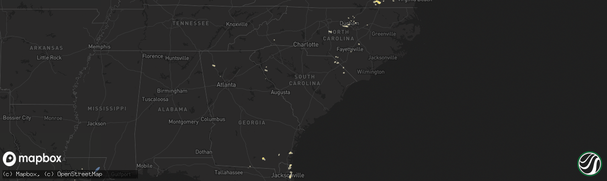 Hail map in South Carolina on July 18, 2024