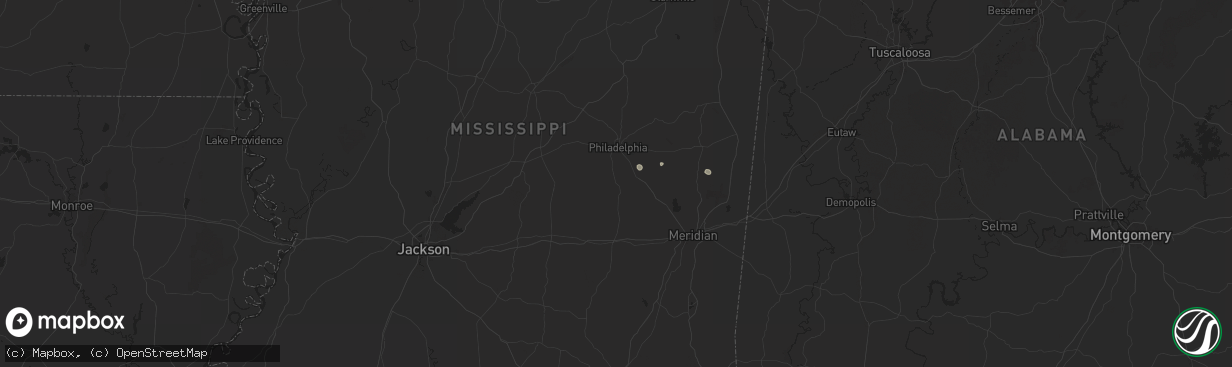 Hail map in Union, MS on July 18, 2024