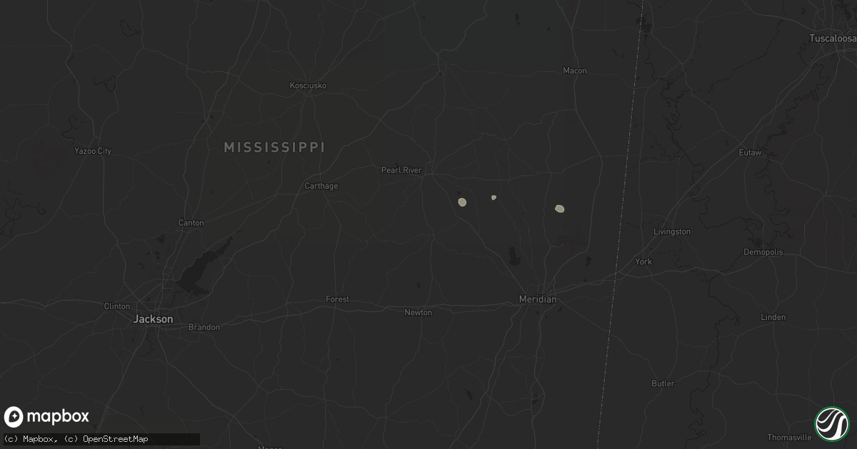 Hail map in Union, MS on July 18, 2024