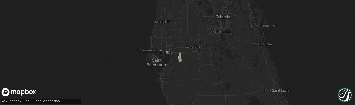 Hail map in Valrico, FL on July 18, 2024